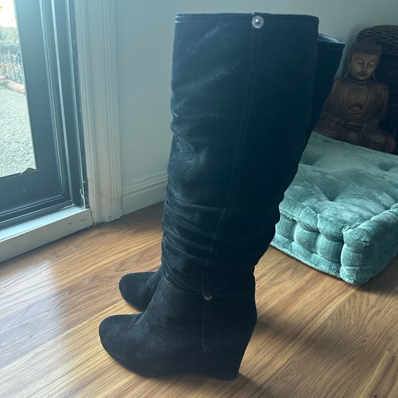 Prada Linea Rossa Suede Slouchy Wedge Boot - Picture 3 of 6